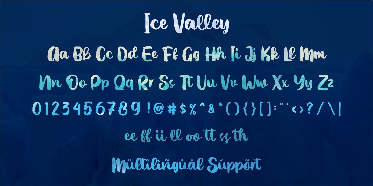 Beispiel einer Ice Valley Regular-Schriftart